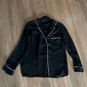 Zara semi-sheer black blouse size M